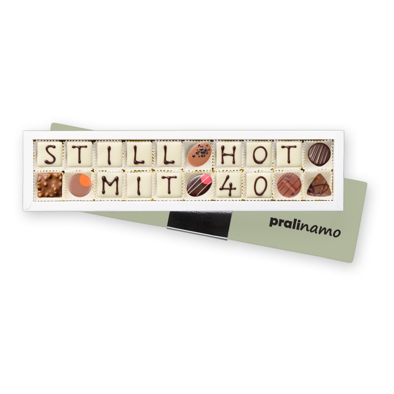 Runder Geburtstag - Geschenk - Pralinen - still hot