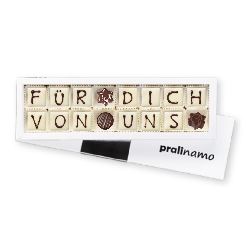 Für dich von uns – 16er Pralinenbox Für dich von uns – 16er Pralinenbox