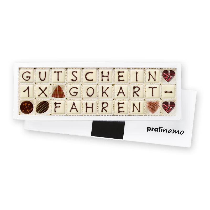 Gutschein Gokart fahren - Vatertag - Pralinen Gutschein Gokart fahren - Vatertag - Pralinen