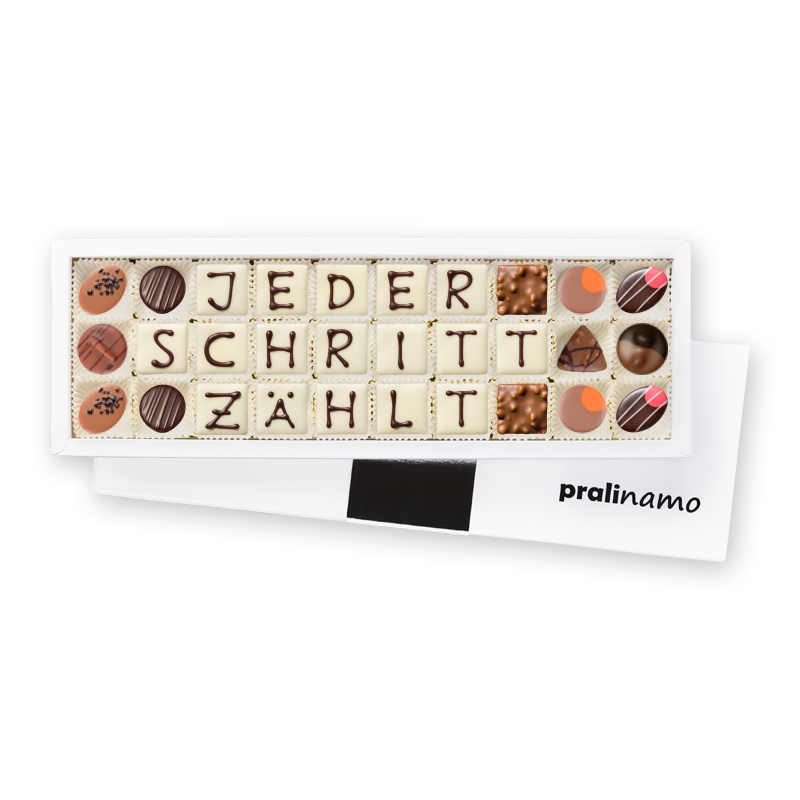 Motivationsgeschenk - Jeder Schritt zählt – Pralinen